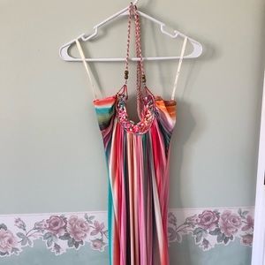 Sky striped maxi dress S